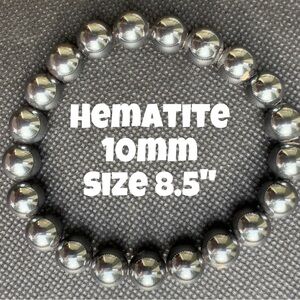 Authentic Hematite 10mm Beaded Stretchy Bracelet by Bombshell Beads‎